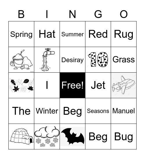 Week 11/15/21 Bingo Card