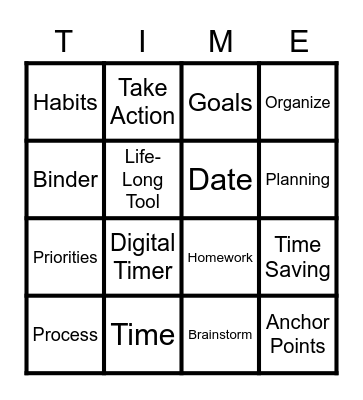 Scheduling Time Bingo Card