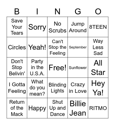Miss D's Music Bingo! Bingo Card