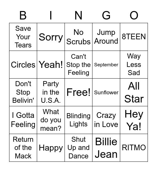 Miss D's Music Bingo! Bingo Card