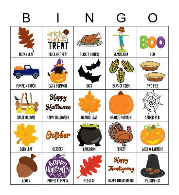 Fall Bingo! Bingo Card