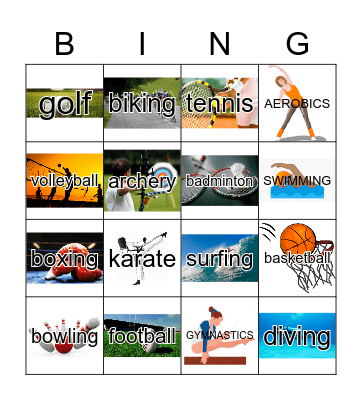 sports Bingo Card