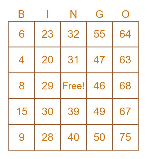 Harland Family Reunion Bingo Card