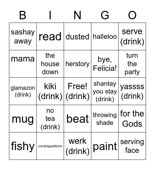 Last Fling Before She's Queen! Bingo Card