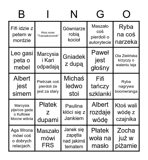 SSINTEGRALSS SSBINGOSS Bingo Card