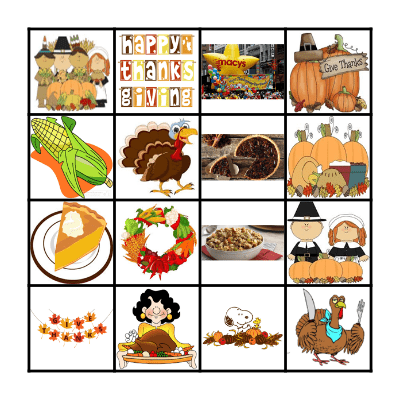 THANKSGIVING Bingo Card