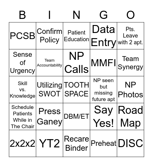 RECARE AND REAPPOINTMENT Bingo Card