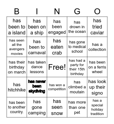 Find someone who... Bingo Card