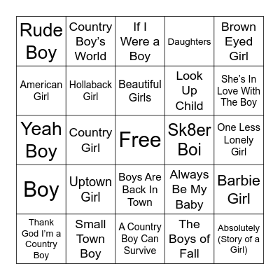 Baby Busche Bingo Card