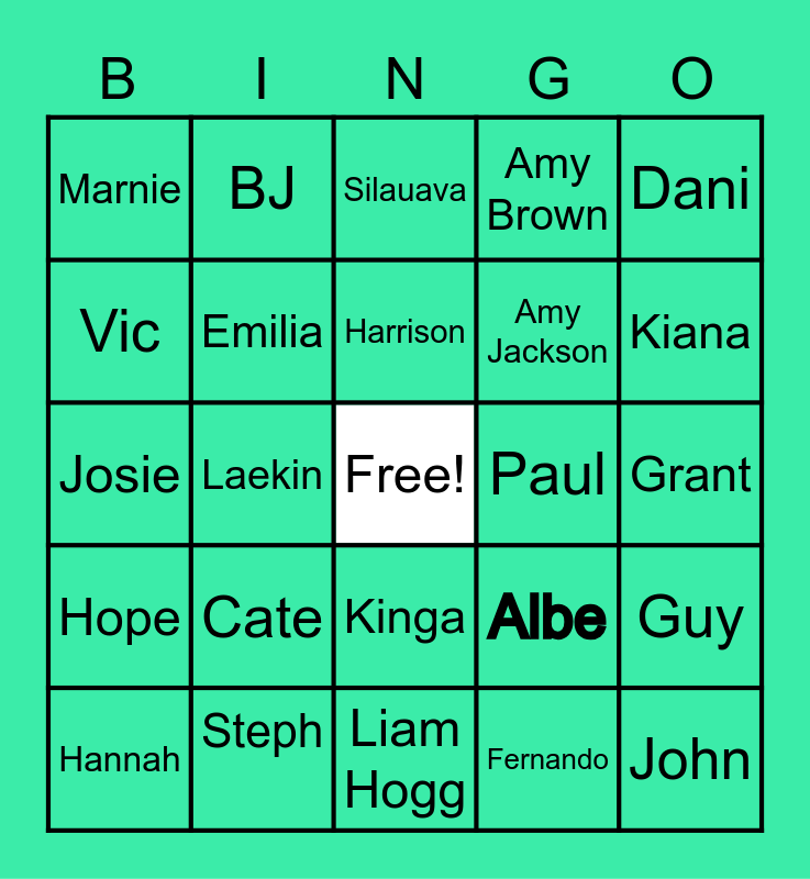 Generator Bingo! Bingo Card