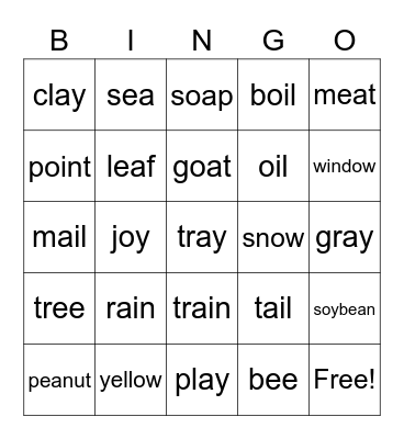 SPEED PHONICS 3 Unit 1-4 Bingo Card