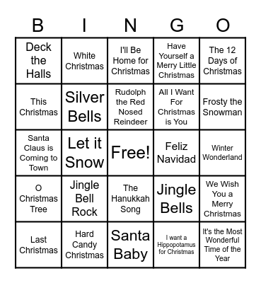 A Very Merry Bingo Card