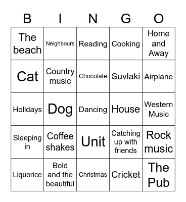 LUNA Bingo Card