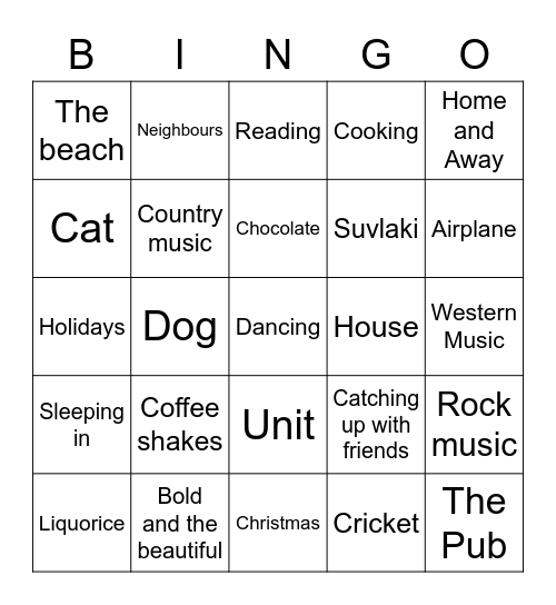 LUNA Bingo Card