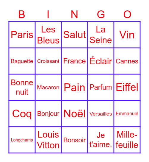 C'st quoi, la France ? Bingo Card