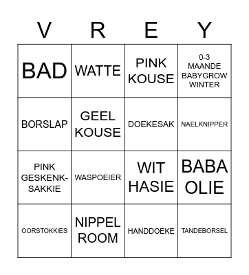 Miané Bingo Card