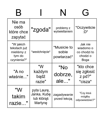 Polski online z Rakusią Bingo Card