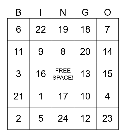 Bingo Card