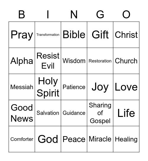 Alpha Celebration Bingo Card