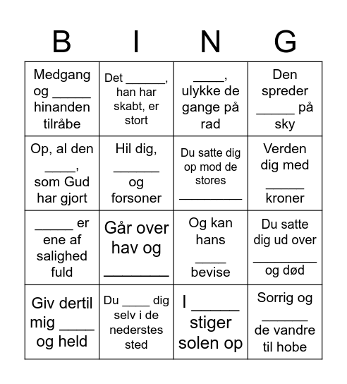 Salme-bingo Card