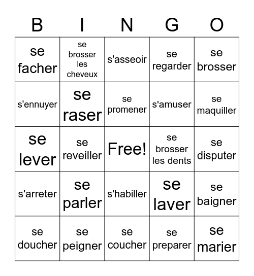 les-verbes-reflechis-bingo-card