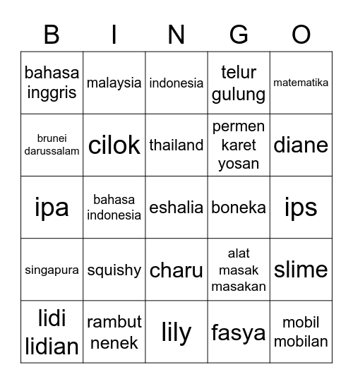 kinko bingo Card