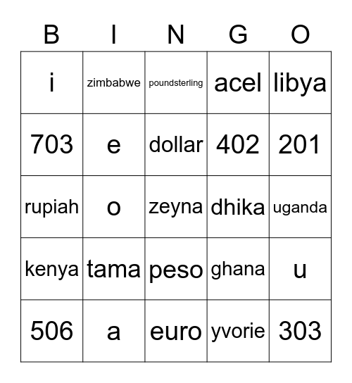 NASSAR OPPA Bingo Card