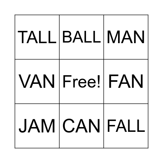 Glued Sounds Bingo Card