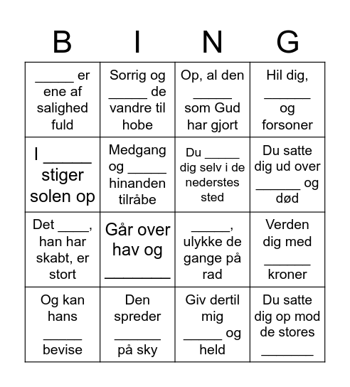 Salme-bingo Card