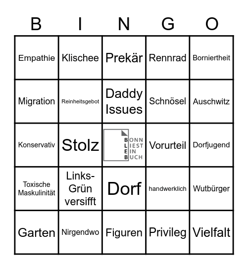 Bonn. Bracken. Bingo Card