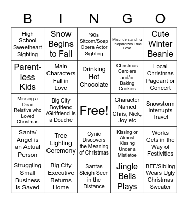 Christmas Movie Bingo Card