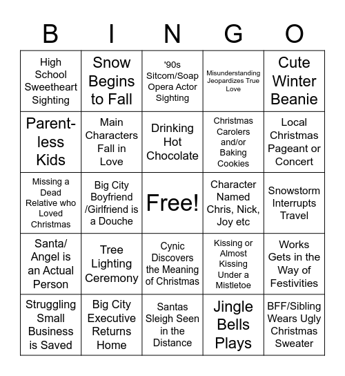 Christmas Movie Bingo Card