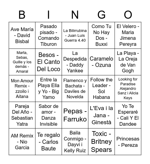 Bingo Musical 🎶 Bingo Card