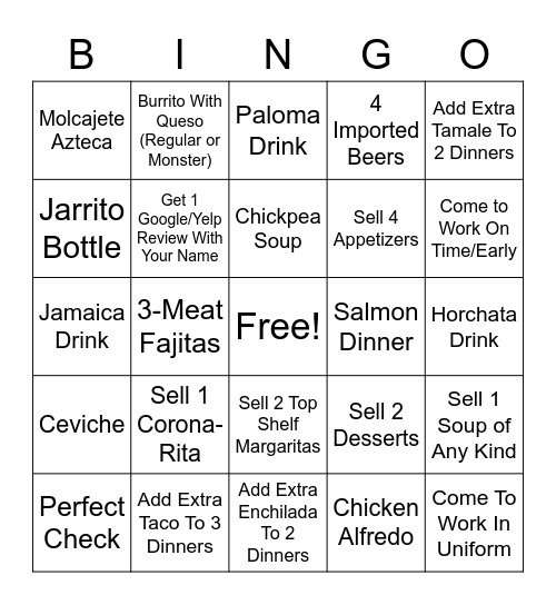 AYDA’S Bingo Card