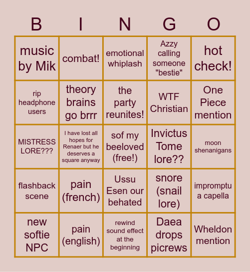 sofpod ep 37 bingo!! Bingo Card