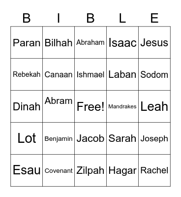 Bible Study Bingo Card