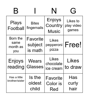 Human Bingo Card