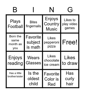 Human Bingo Card