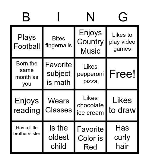 Human Bingo Card