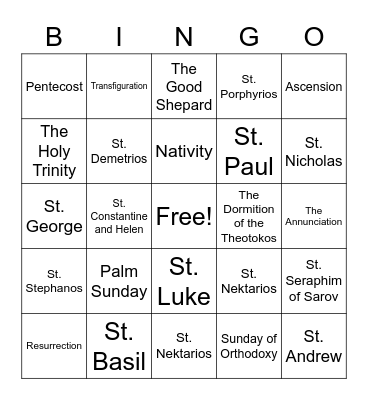 Icon Bingo Card