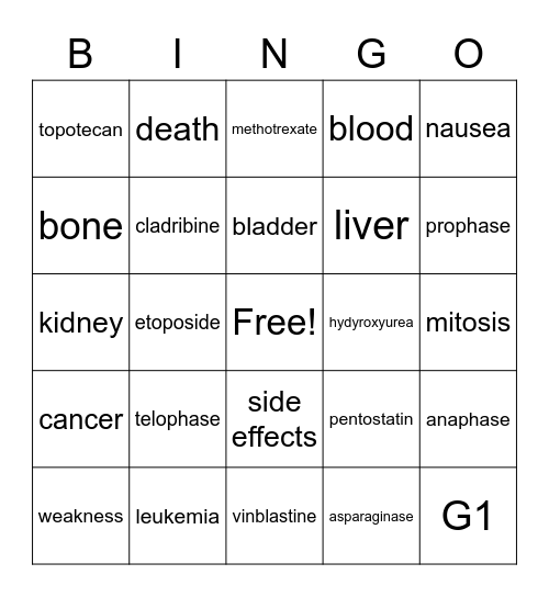 Cancer Posters Bingo Card