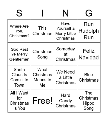 Singo! Bingo Card