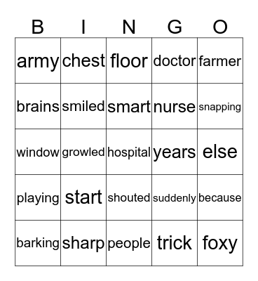 Lesson    56 Bingo Card