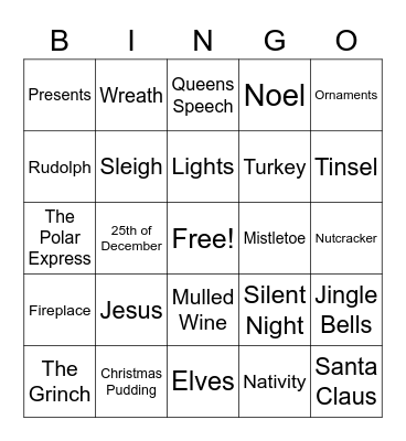 Christmas Bingo Card