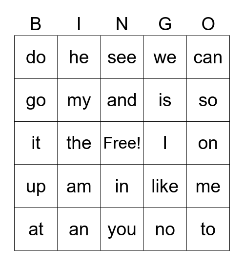 Fun, Fun, Fun Bingo Card