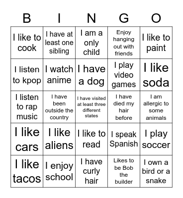 Bingo Card