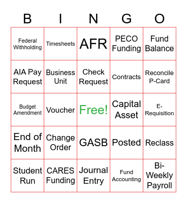 ACCOUNTING Bingo Card