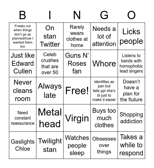 Brodis  red flags Bingo Card