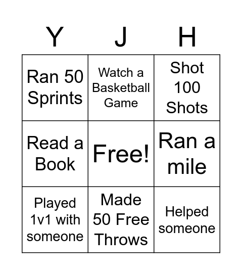 Break Bingo Card