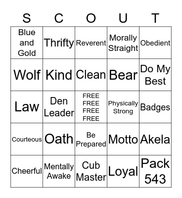 Rainy Day Bingo Card